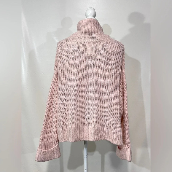 LEITH Pale pink turtleneck chunky knit sweater size M. - Picture 9 of 11